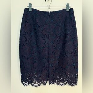 Banana Republic midnight blue and wine lace skirt